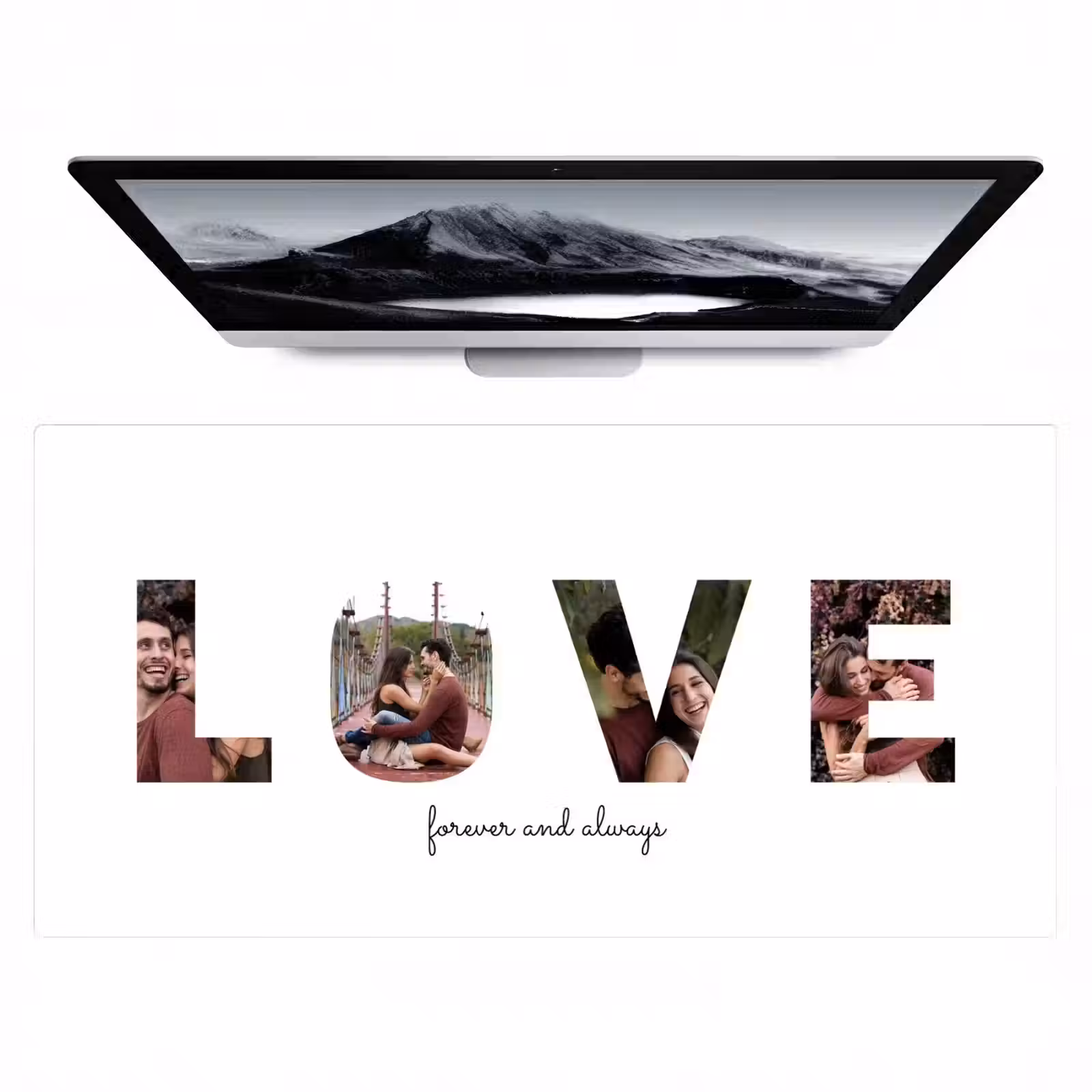 Gepersonaliseerde bureau onderlegger - Love - Lettercollage — 1