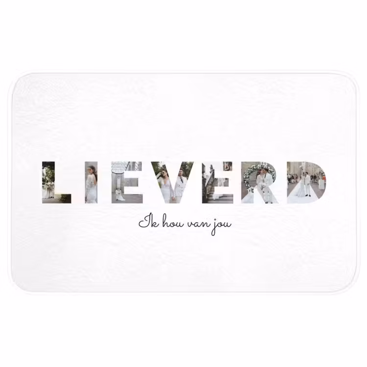 Gepersonaliseerde badmat - Lieverd - Lettercollage — 1