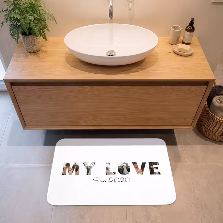 Gepersonaliseerde badmat - My Love - Lettercollage — 2
