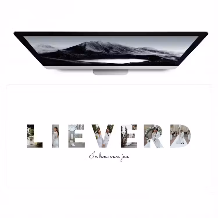Gepersonaliseerde bureau onderlegger - Lieverd - Lettercollage — 1