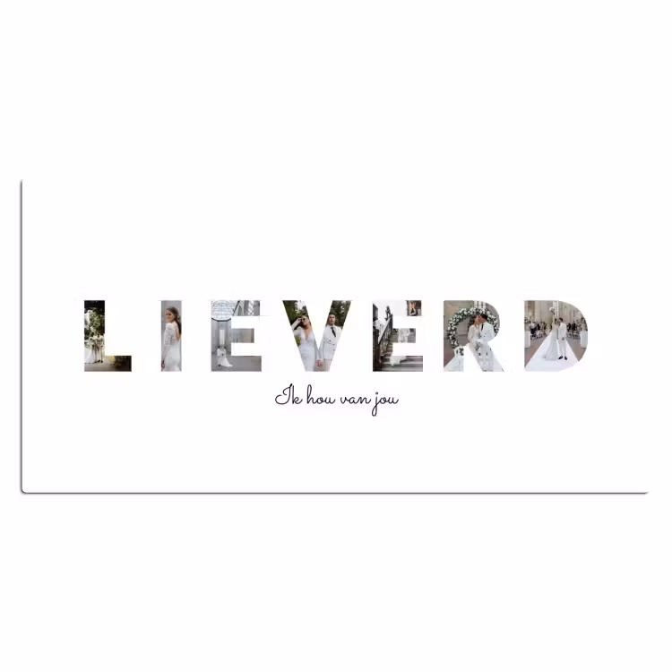 Gepersonaliseerde bureau onderlegger - Lieverd - Lettercollage — 2