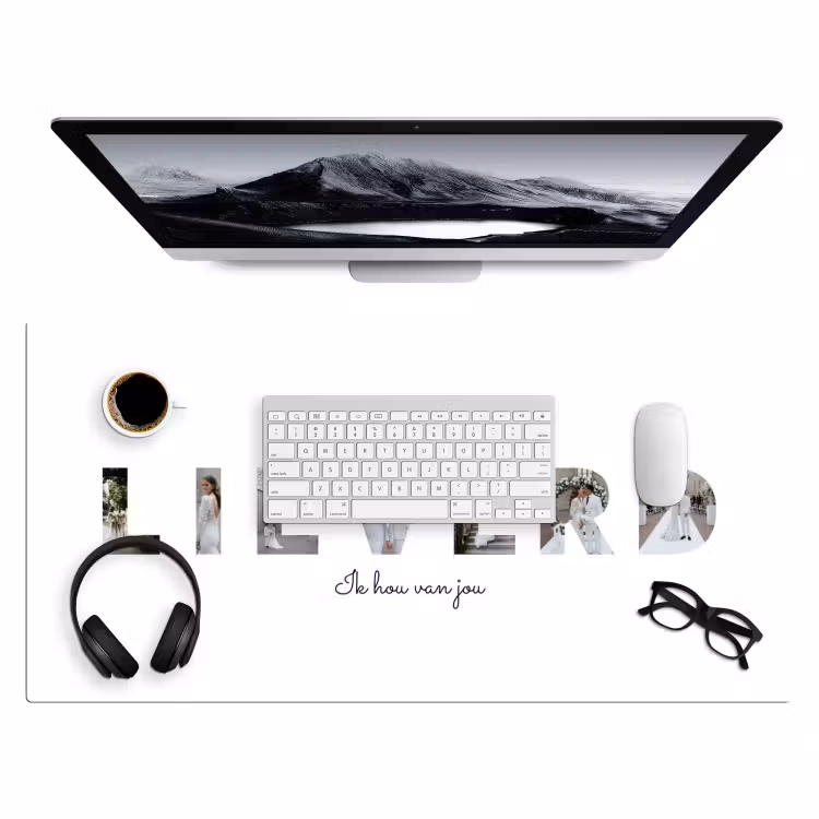 Gepersonaliseerde bureau onderlegger - Lieverd - Lettercollage — 4