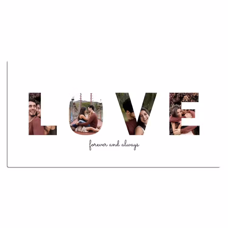 Gepersonaliseerde bureau onderlegger - Love - Lettercollage — 2