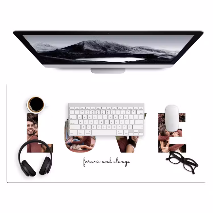 Gepersonaliseerde bureau onderlegger - Love - Lettercollage — 4