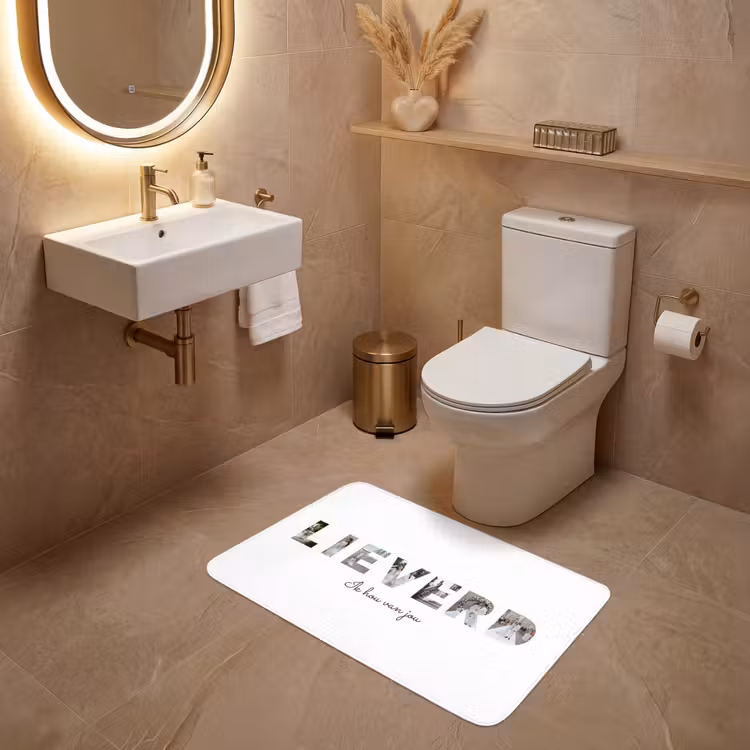 Gepersonaliseerde Wc Mat - Lieverd - Lettercollage — 4