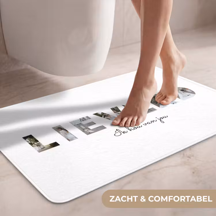 Gepersonaliseerde Wc Mat - Lieverd - Lettercollage — 7