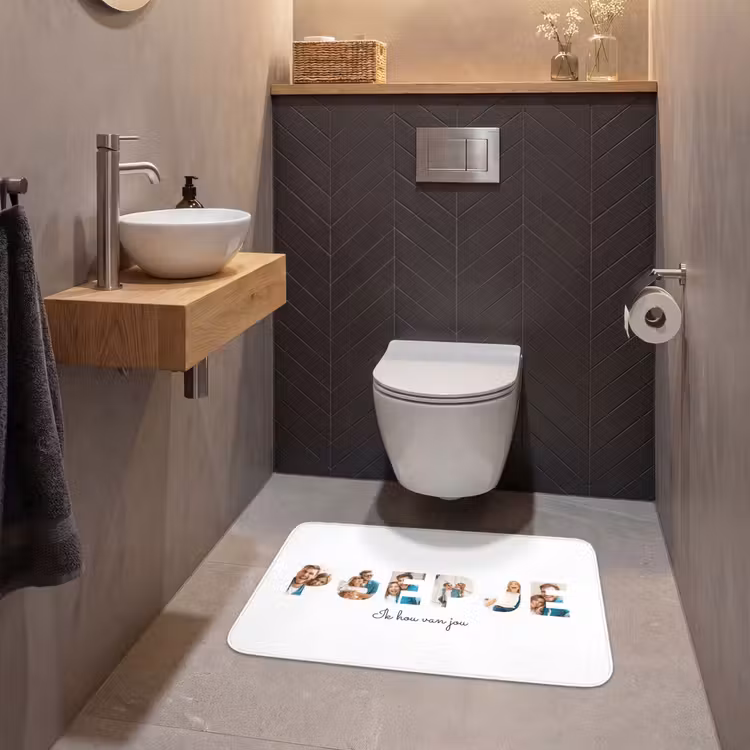 Gepersonaliseerde Wc Mat - Poepje - Lettercollage — 2