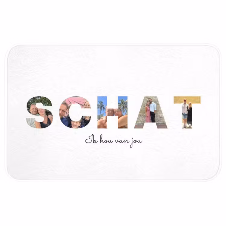 Gepersonaliseerde Wc Mat - Schat - Lettercollage — 1