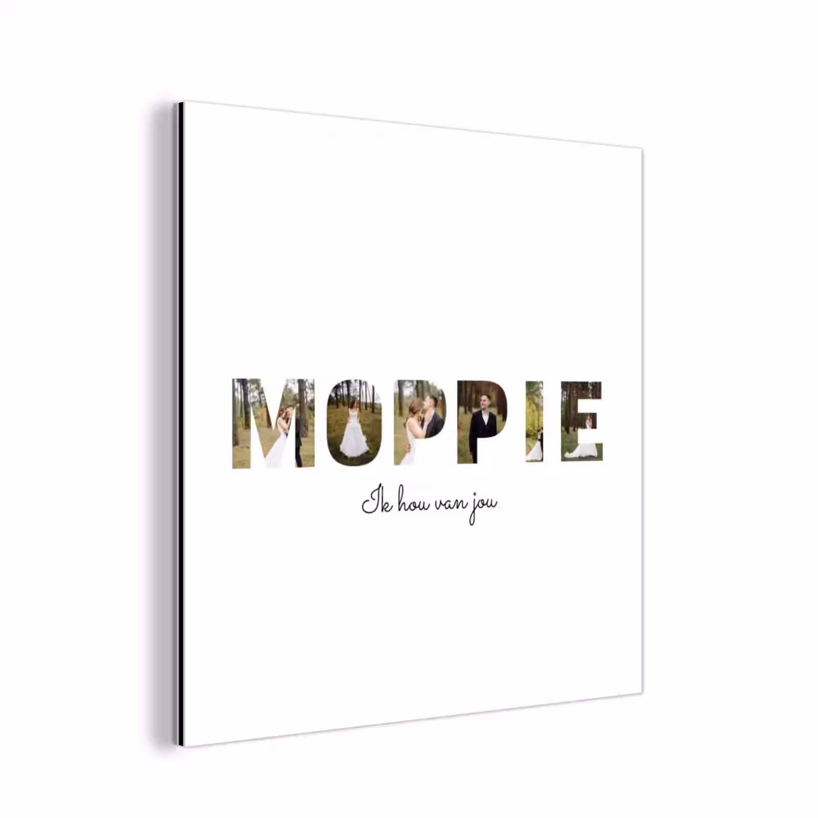 Aluminium schilderij - Moppie - Lettercollage — 1