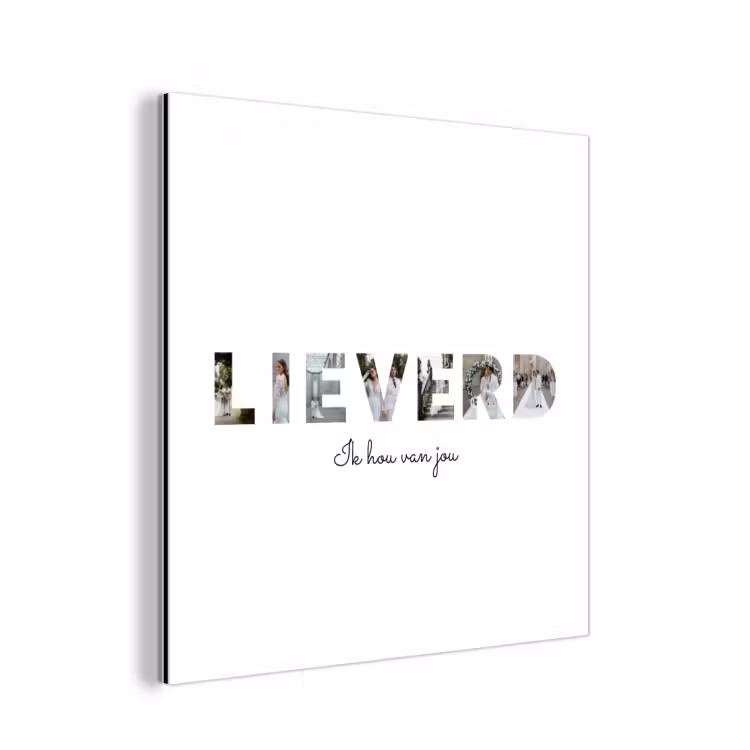 Aluminium schilderij - Lieverd - Lettercollage — 1