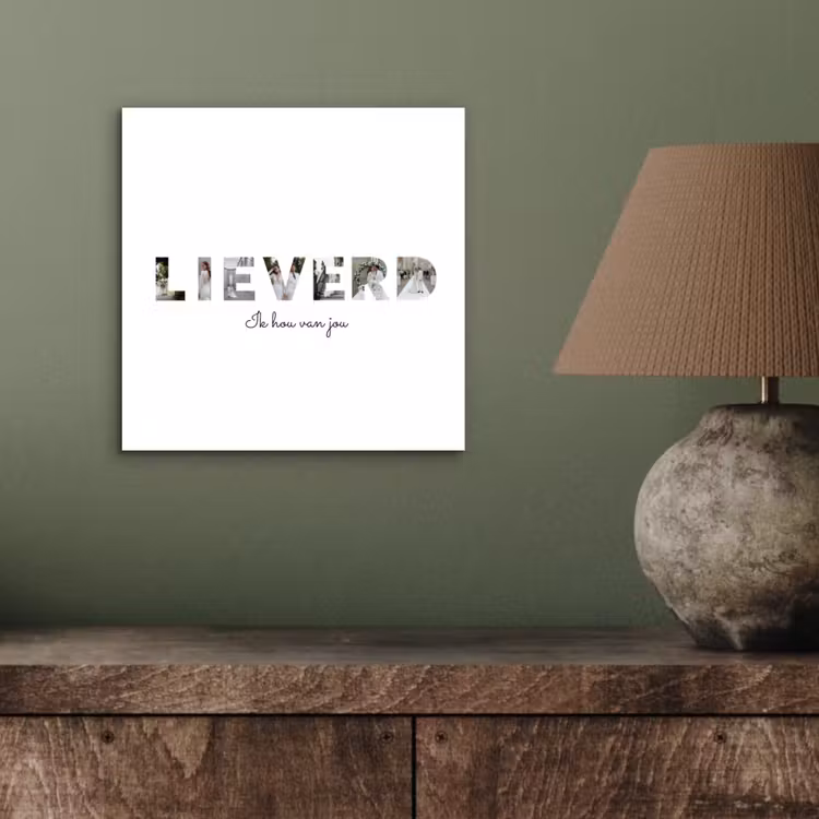 Aluminium schilderij - Lieverd - Lettercollage — 3