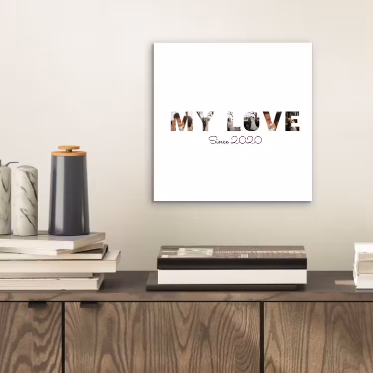Aluminium schilderij - My Love - Lettercollage — 2