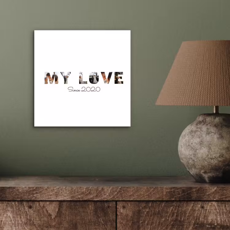 Aluminium schilderij - My Love - Lettercollage — 3