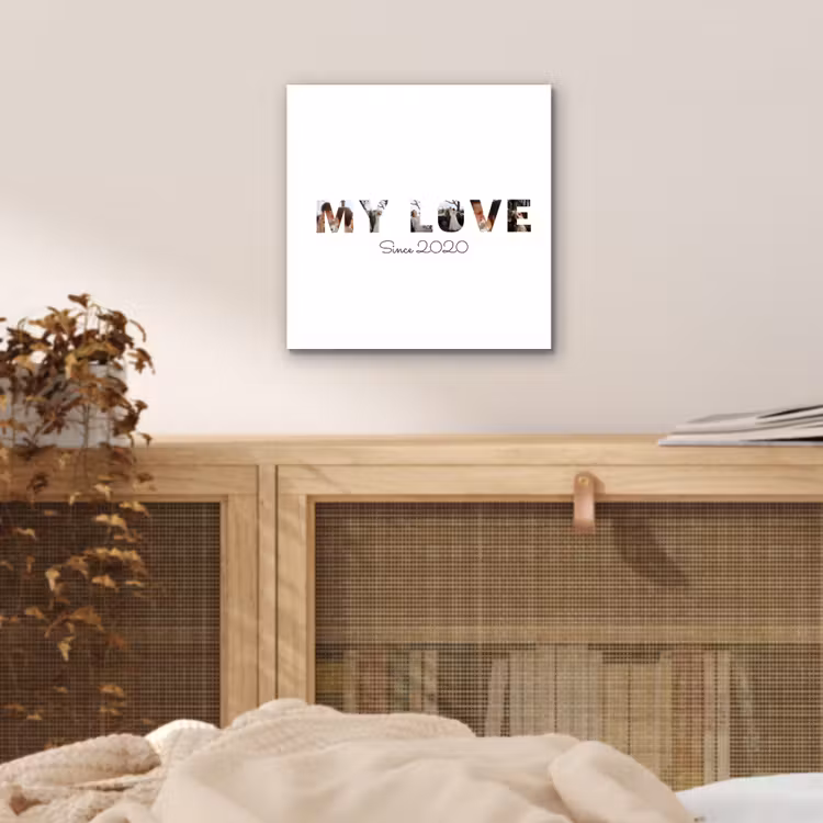 Aluminium schilderij - My Love - Lettercollage — 4