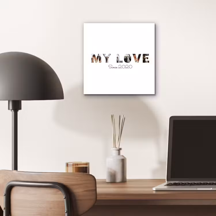 Aluminium schilderij - My Love - Lettercollage — 6