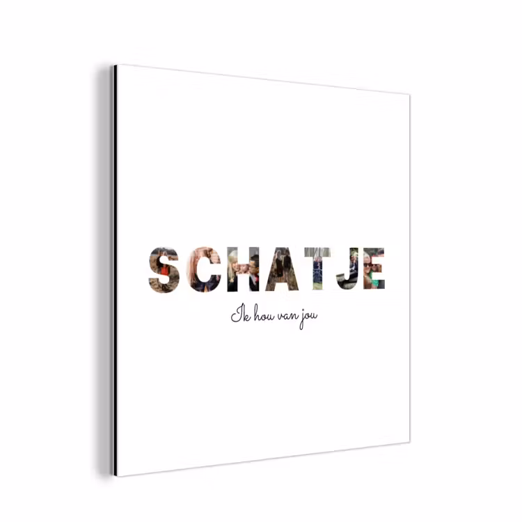 Aluminium schilderij - Schatje - Lettercollage — 1