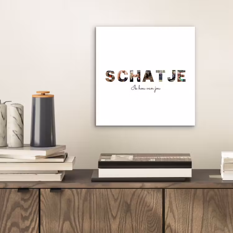 Aluminium schilderij - Schatje - Lettercollage — 2