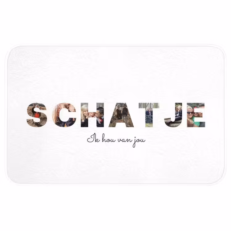 Gepersonaliseerde badmat - Schatje - Lettercollage — 1
