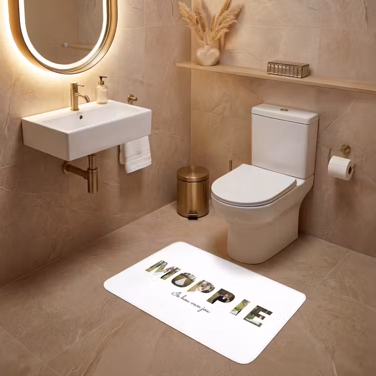 Gepersonaliseerde Wc Mat - Moppie - Lettercollage — 4