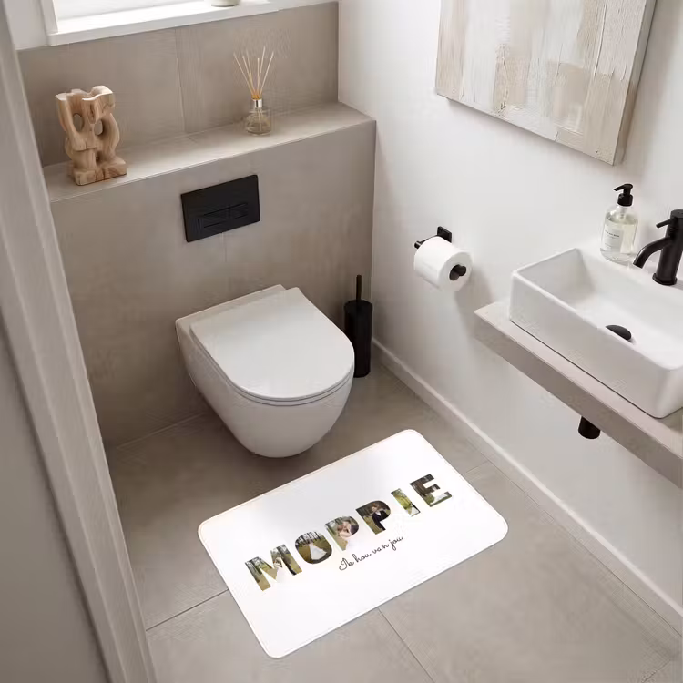 Gepersonaliseerde Wc Mat - Moppie - Lettercollage — 6