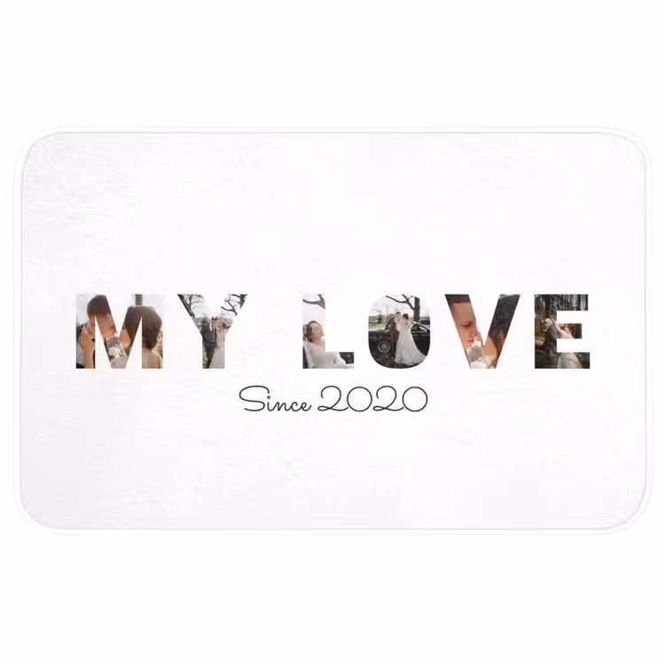 Gepersonaliseerde Wc Mat - My Love - Lettercollage — 1