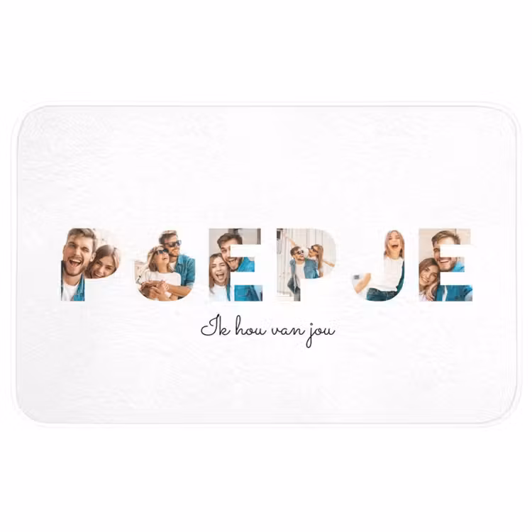 Gepersonaliseerde badmat - Poepje - Lettercollage — 1