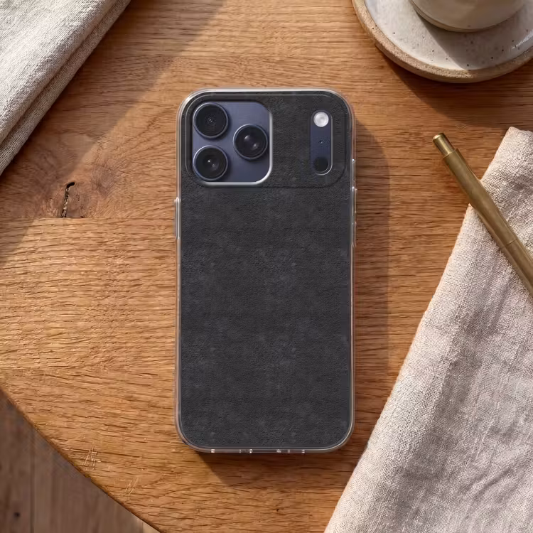 Telefoonhoesje Softcase - Donkergrijs - Asfaltstructuur - Ruw — 2