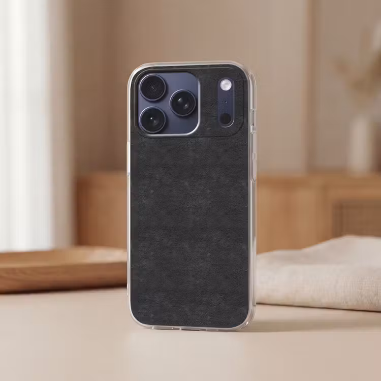 Telefoonhoesje Softcase - Donkergrijs - Asfaltstructuur - Ruw — 3