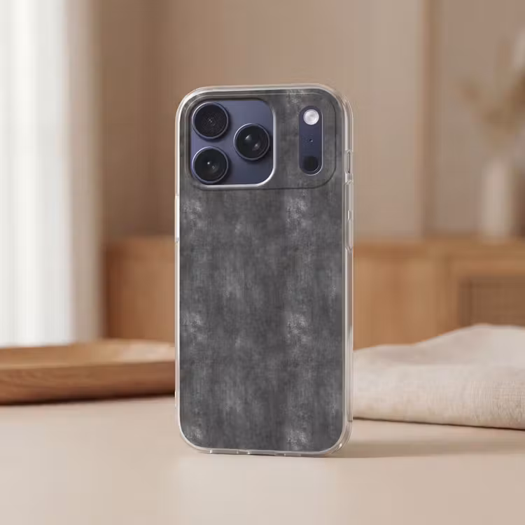 Telefoonhoesje Softcase - Donkergrijs - Ruw - Beton — 3