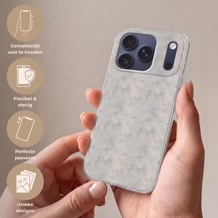 Telefoonhoesje Softcase - Grijs - Beton - Industrieel — 4