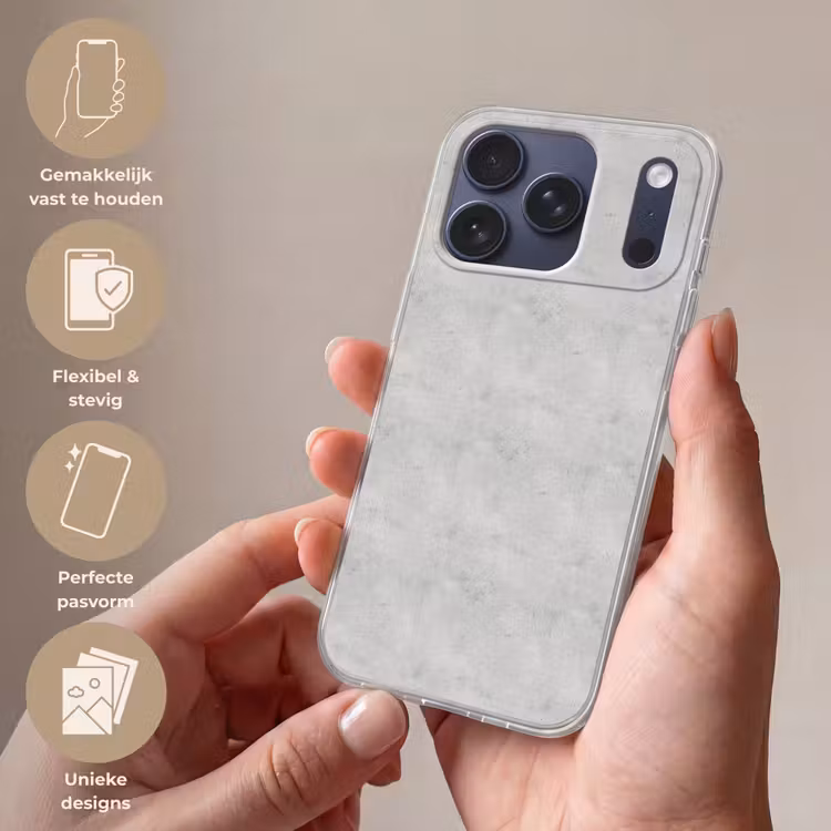 Telefoonhoesje Softcase - Grijs - Beton - Neutraal — 4