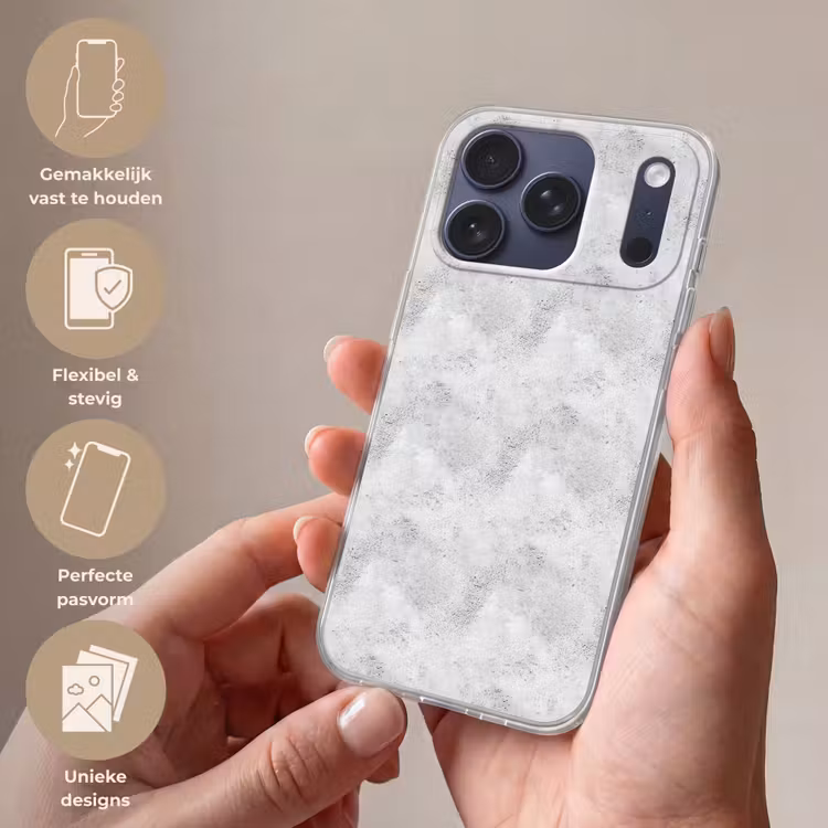 Telefoonhoesje Softcase - Lichtgrijs - Ruw - Subtiel — 4