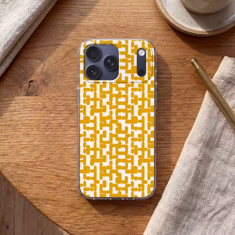 Telefoonhoesje Softcase - Geel - Beige - Patroon — 2