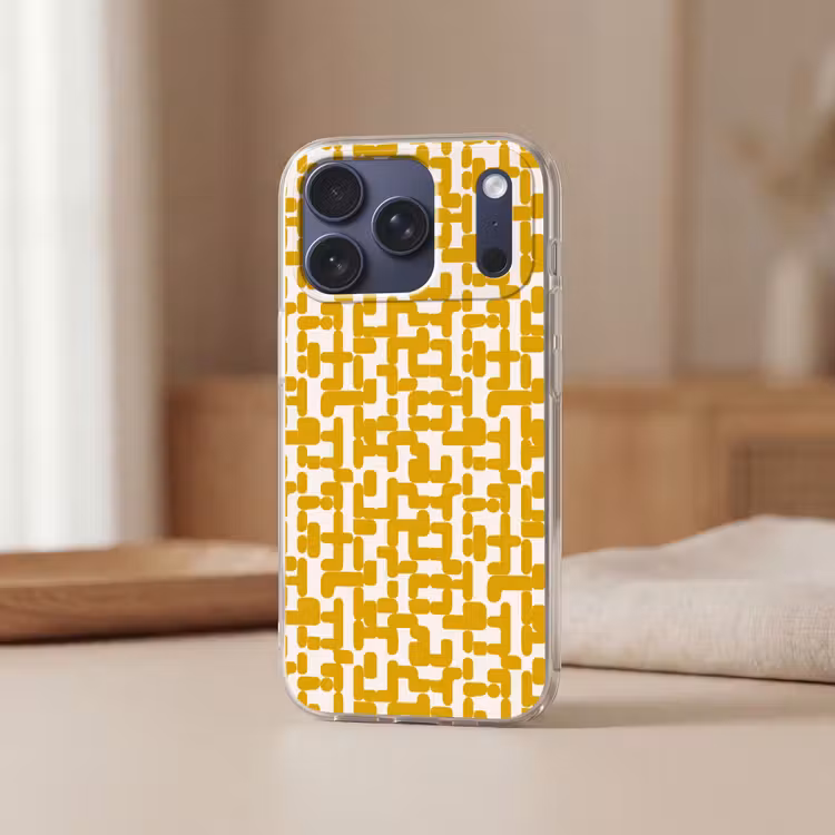Telefoonhoesje Softcase - Geel - Beige - Patroon — 3