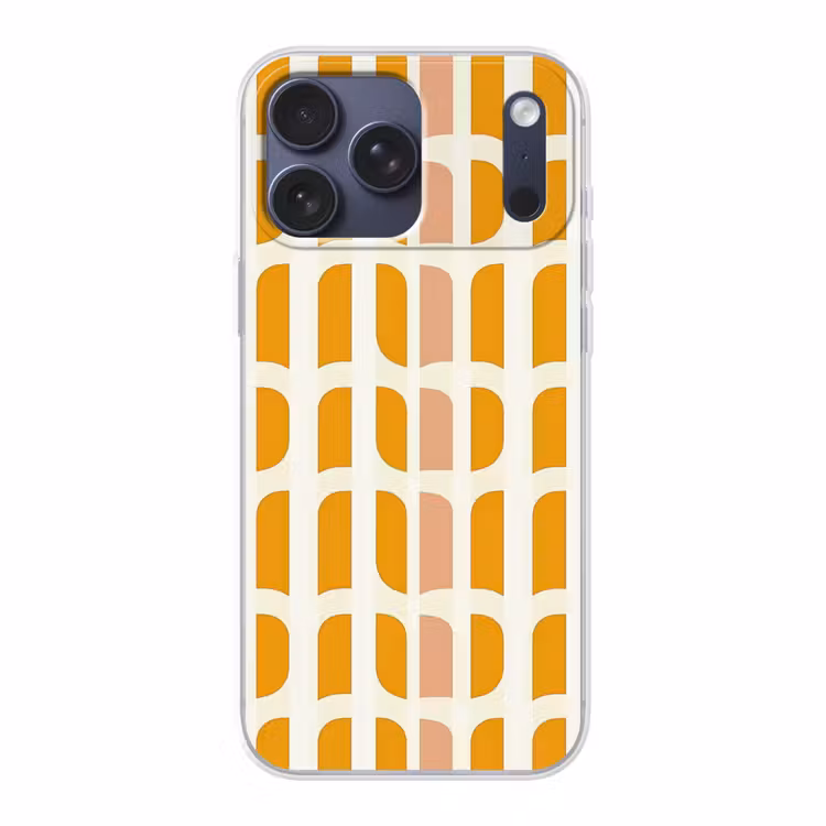 Telefoonhoesje Softcase - Geometrisch - Patroon - Geel - Roze — 1