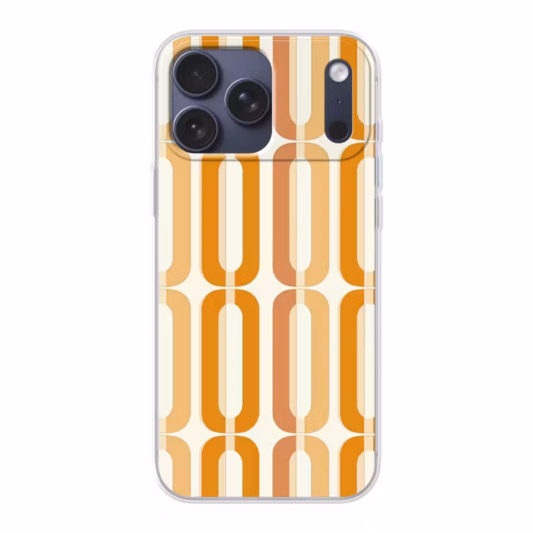 Telefoonhoesje Softcase - U-vorm - Retro - Oranje — 1