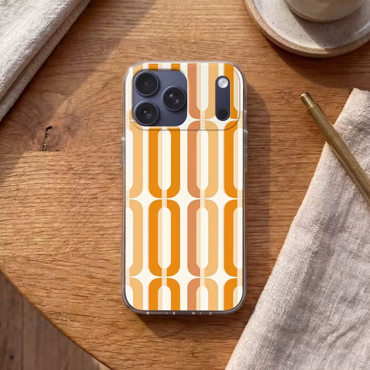 Telefoonhoesje Softcase - U-vorm - Retro - Oranje — 2