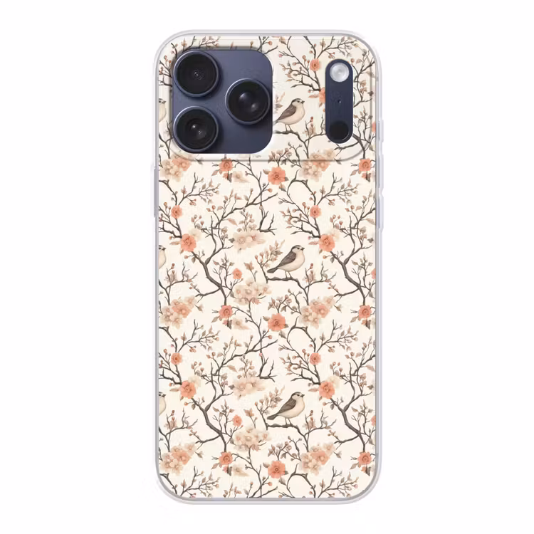 Telefoonhoesje Softcase - Kersenbloesem - Mus - Roze — 1