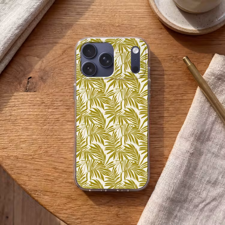 Telefoonhoesje Softcase - Palmblad - Patroon - Groen — 2