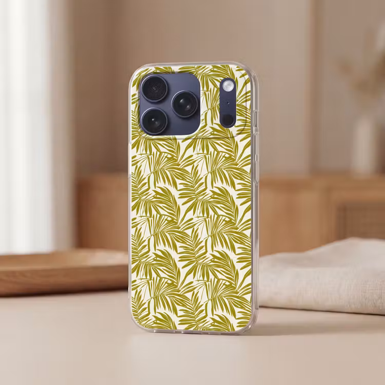Telefoonhoesje Softcase - Palmblad - Patroon - Groen — 3
