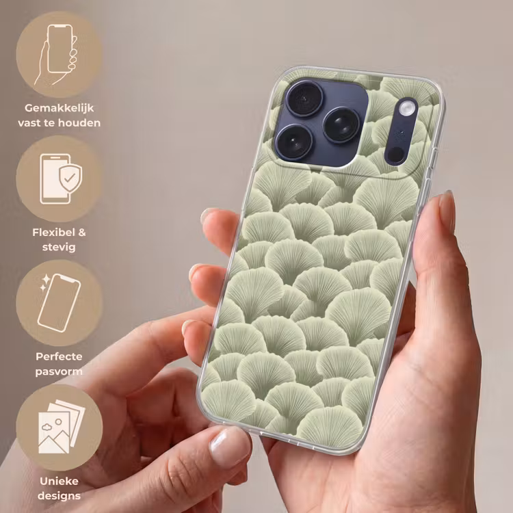 Telefoonhoesje Softcase - Waaier - Blad - Groen — 4