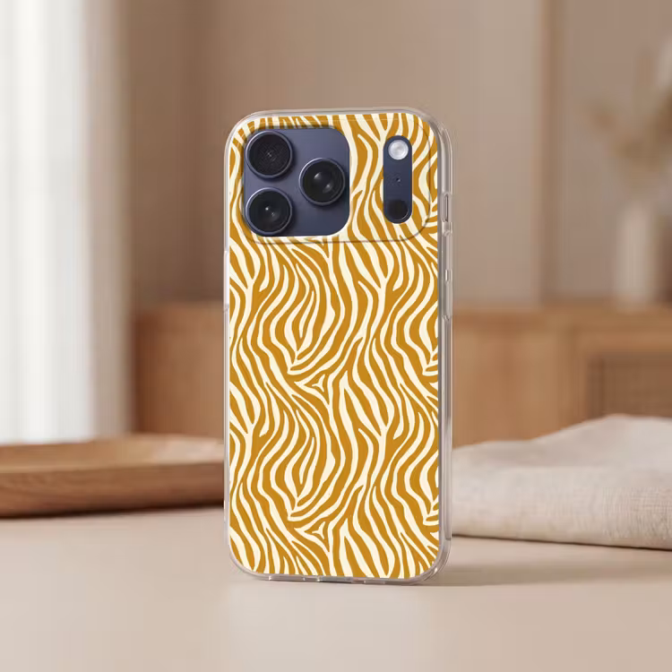Telefoonhoesje Softcase - Zebra - Klassiek - Oker - Geel — 3