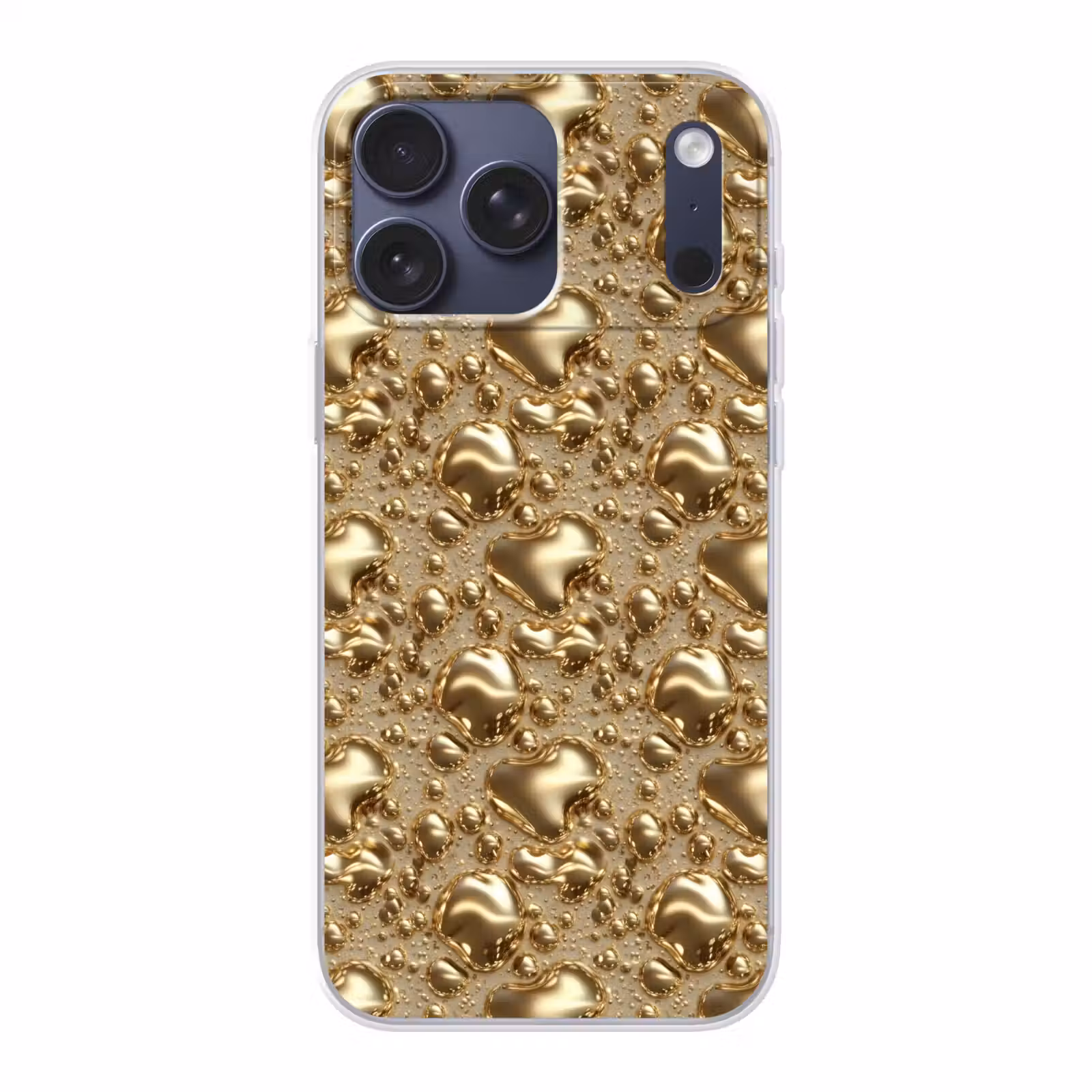 Telefoonhoesje Softcase - Druppels - Organisch - Goud — 1