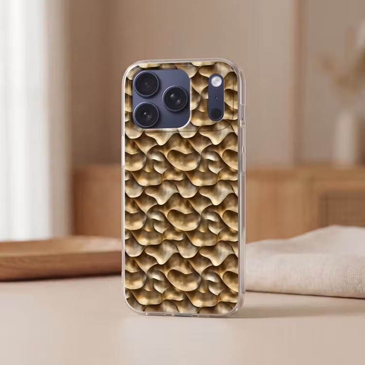 Telefoonhoesje Softcase - Abstract - Antiek - Goud — 3