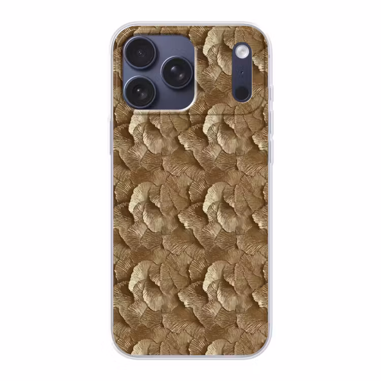 Telefoonhoesje Softcase - Organisch - Patroon - Bladeren - Goud — 1