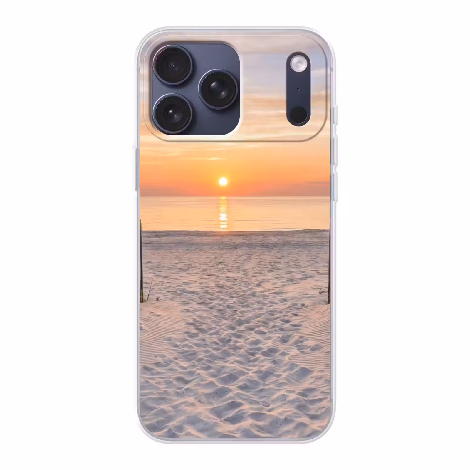 Telefoonhoesje Softcase - Zonsondergang - Strand - Zand — 1