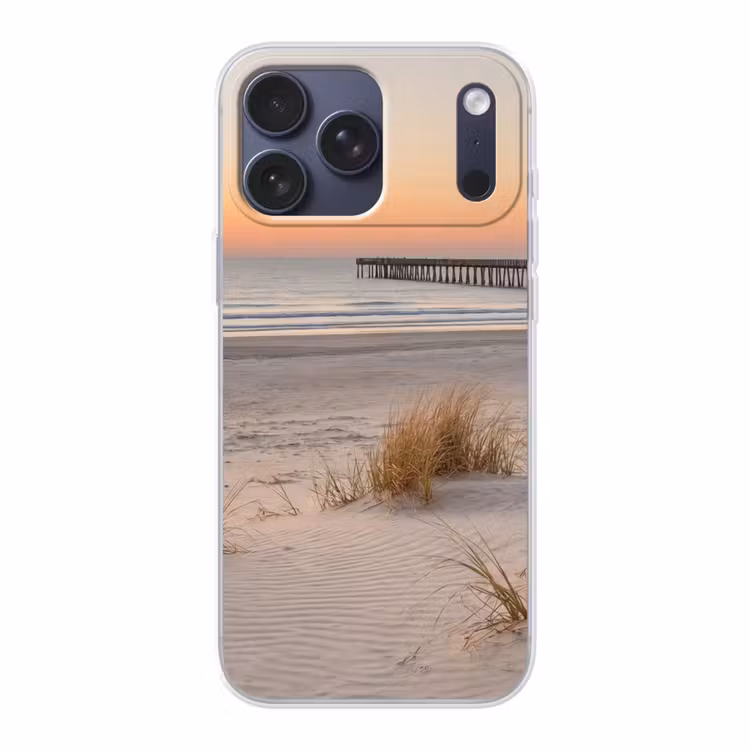 Telefoonhoesje Softcase - Pier - Zonsondergang - Strand — 1