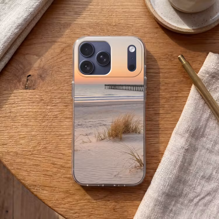 Telefoonhoesje Softcase - Pier - Zonsondergang - Strand — 2