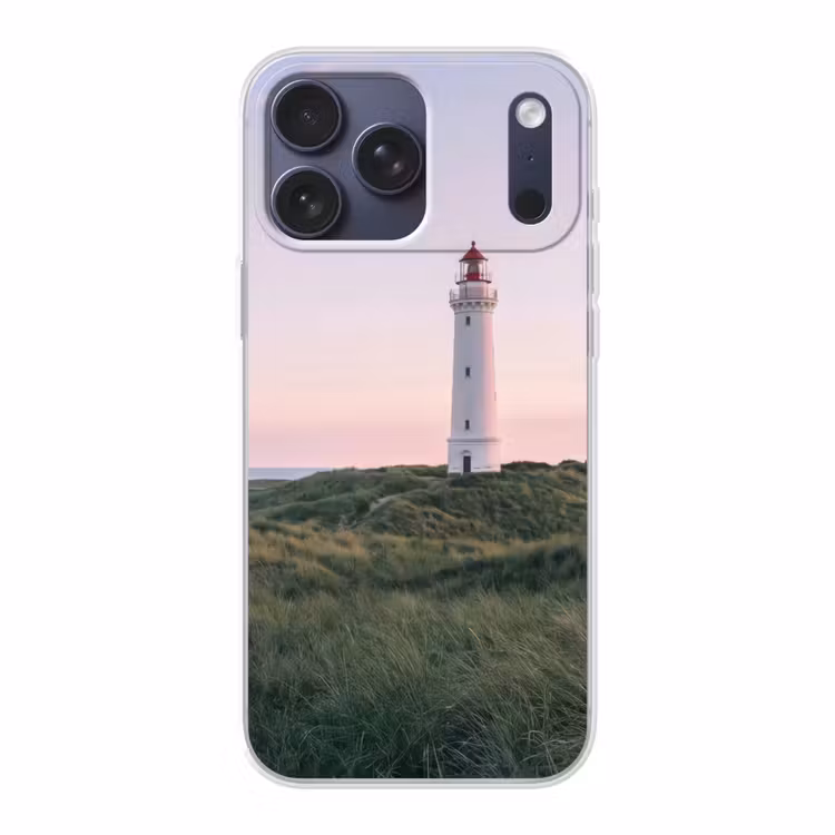 Telefoonhoesje Softcase - Vuurtoren - Duinlandschap - Zee — 1