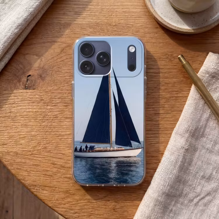 Telefoonhoesje Softcase - Zeilboot - Zee - Blauw — 2